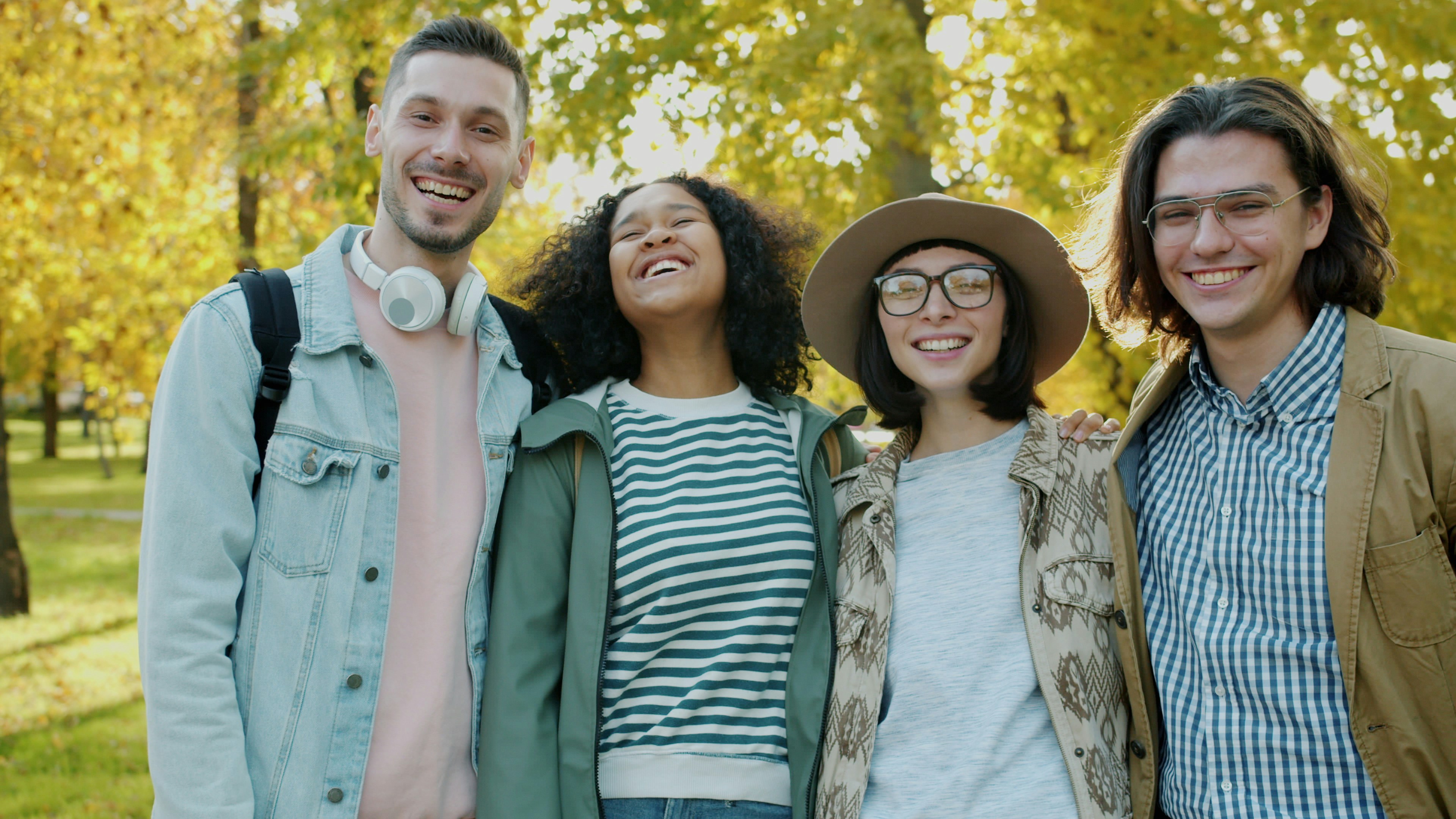 Group of young students smiling
